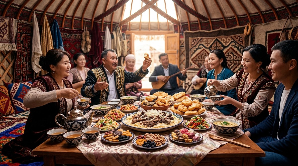 What Happens at a Traditional Kazakh Dastarkhan Feast?